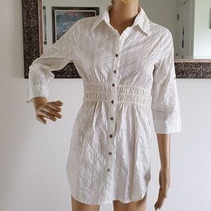 White & gold strip shirt/shirt dress (3 for $10)